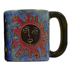 Mara Stoneware Blue Celestial Signed Mug - Size 16 oz